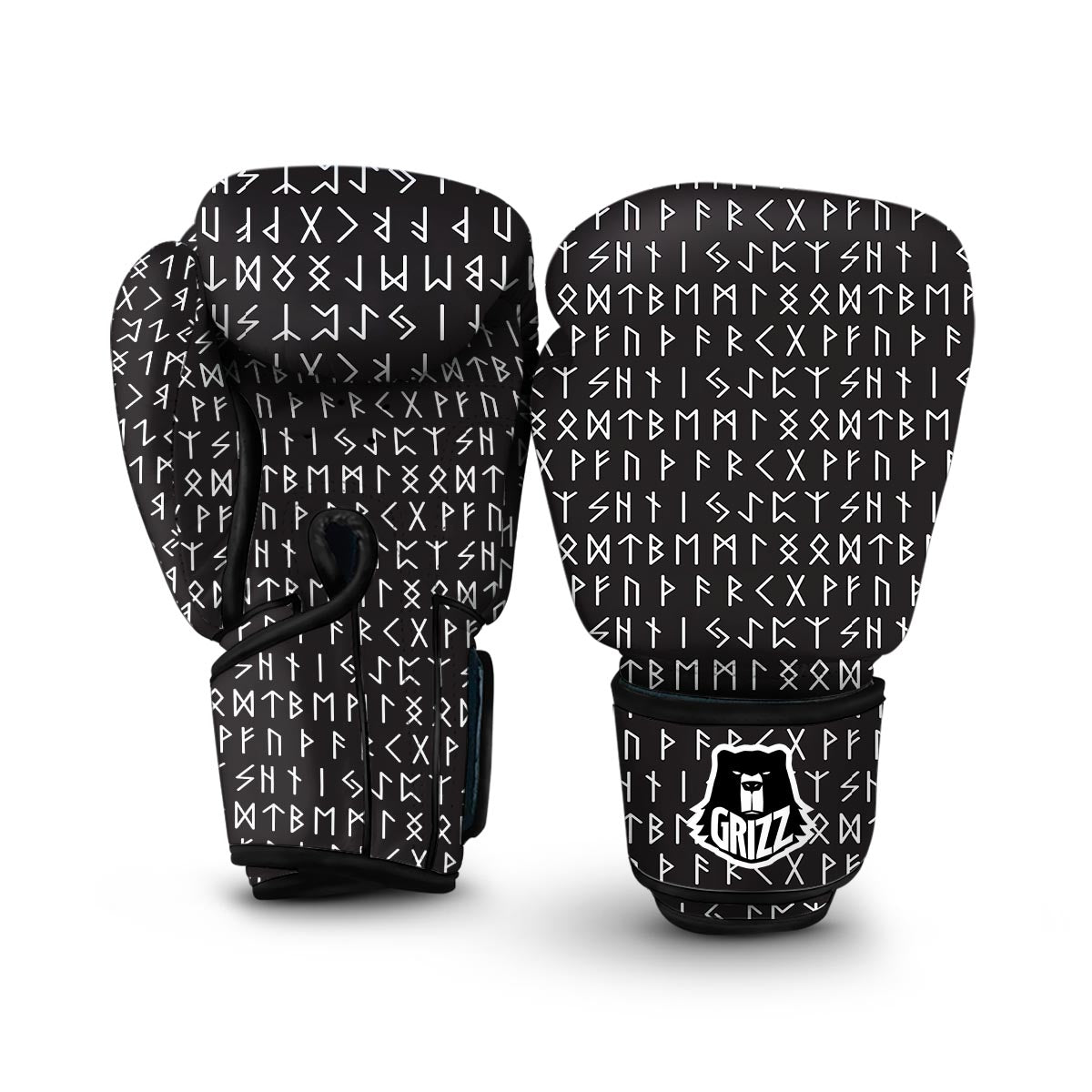 Runic Alphabet Viking Print Boxing Gloves-grizzshop