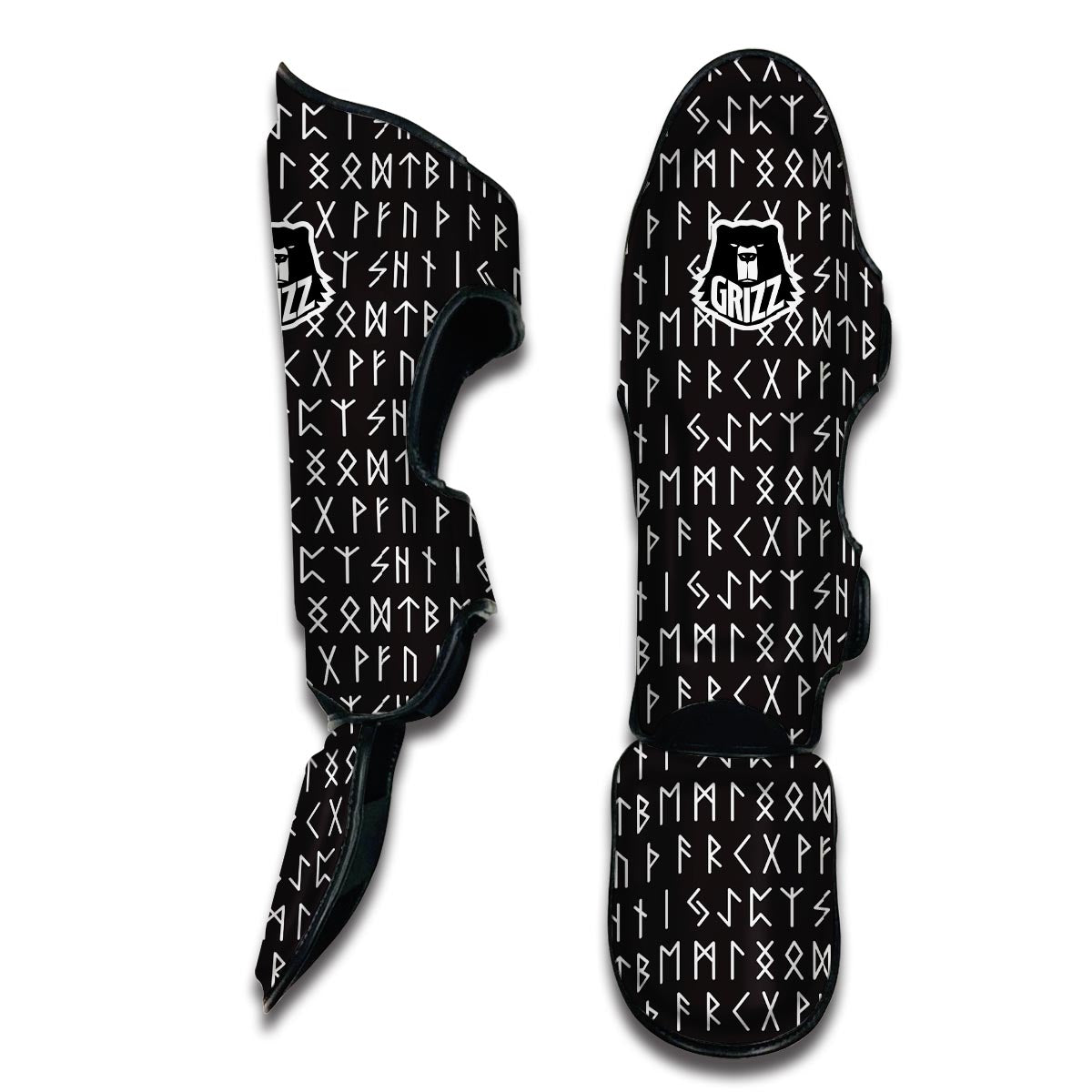 Runic Alphabet Viking Print Muay Thai Shin Guards-grizzshop