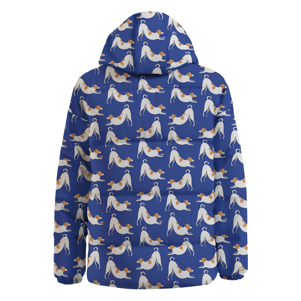 Russell Terrier Blue Jack Print Pattern Down Jacket-grizzshop