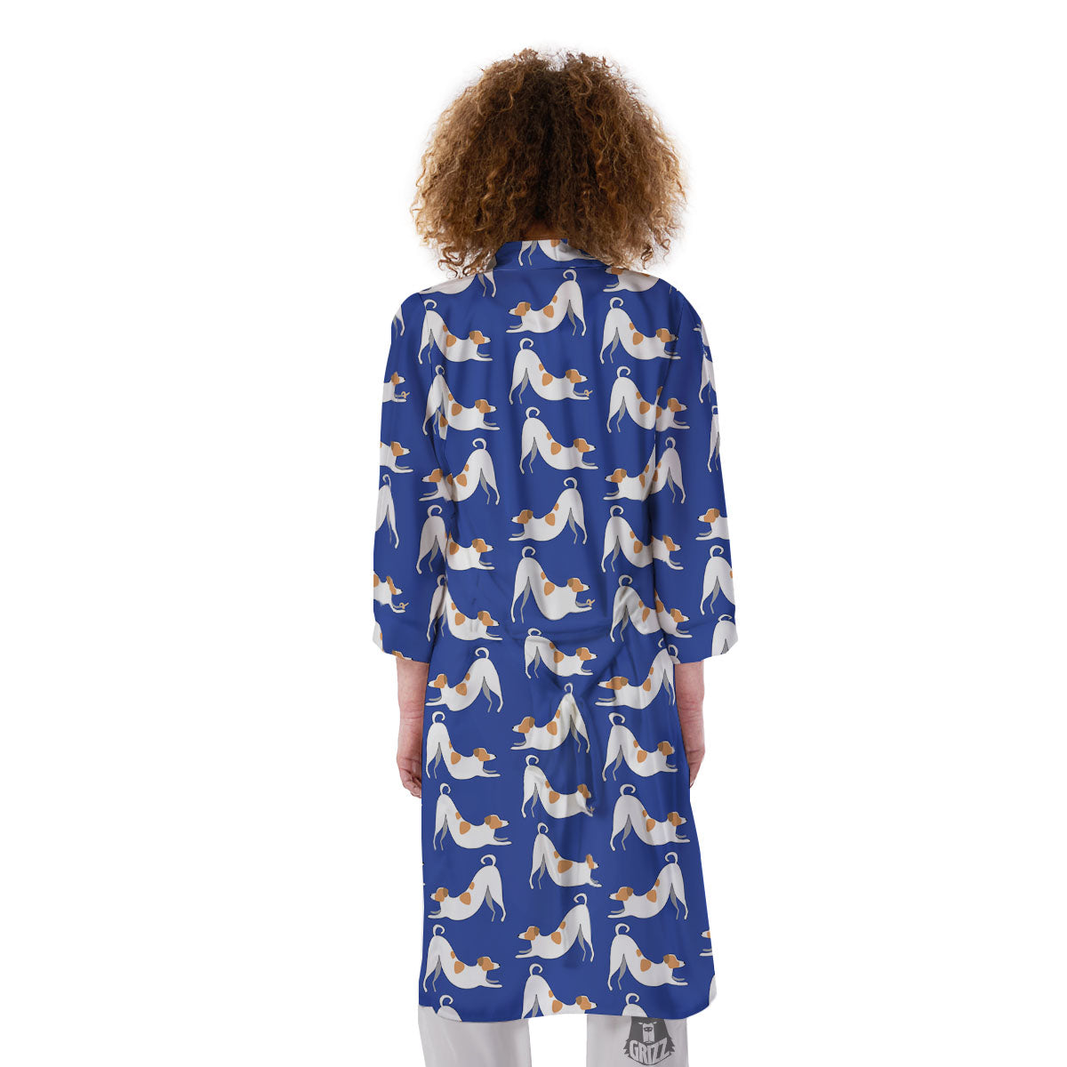Russell Terrier Blue Jack Print Pattern Kimono-grizzshop