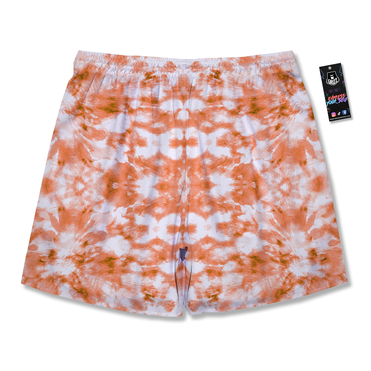 Rusty Tie Dye Orange Watercolor Print Men's Running Shorts-grizzshop