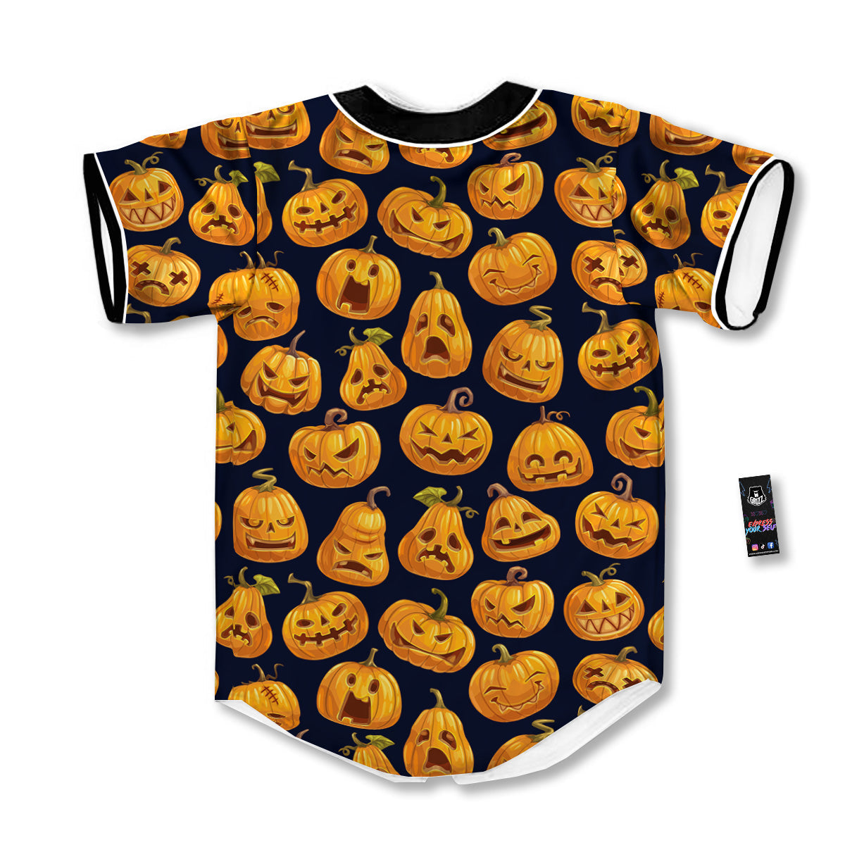 Sacry Halloween Pumpkins Print Pattern Baseball Jersey