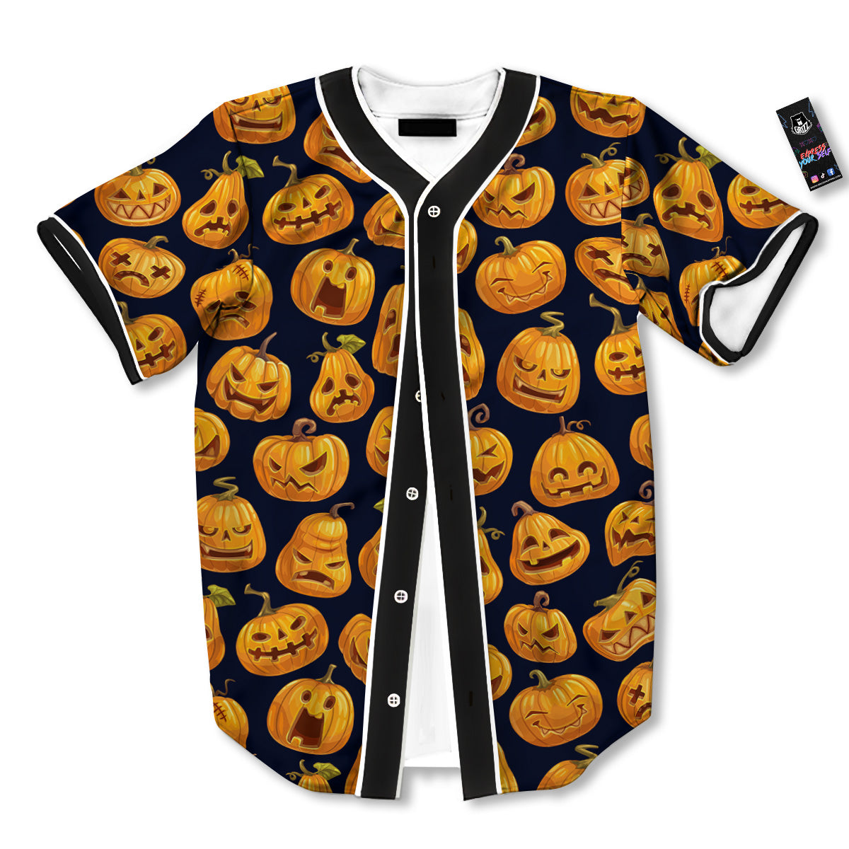 Sacry Halloween Pumpkins Print Pattern Baseball Jersey