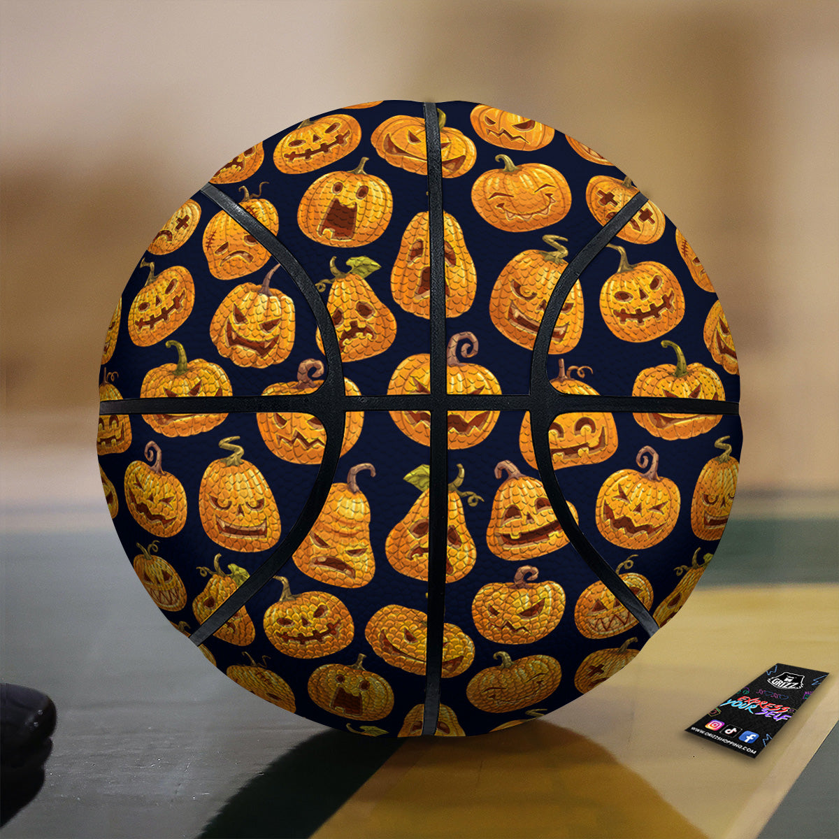 Sacry Halloween Pumpkins Print Pattern Basketball-grizzshop