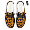 Sacry Halloween Pumpkins Print Pattern Black Loafers-grizzshop