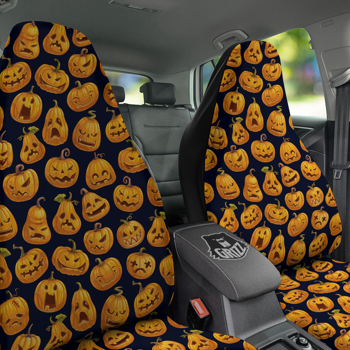 Sacry Halloween Pumpkins Print Pattern Car Seat Covers-grizzshop