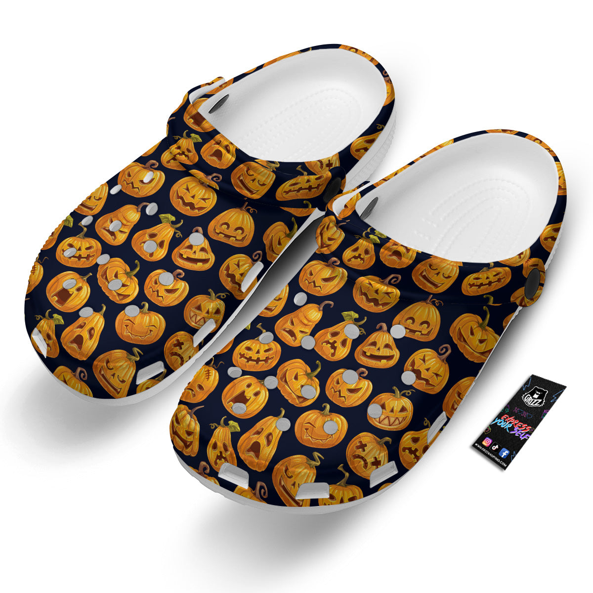 Sacry Halloween Pumpkins Print Pattern Clog-grizzshop