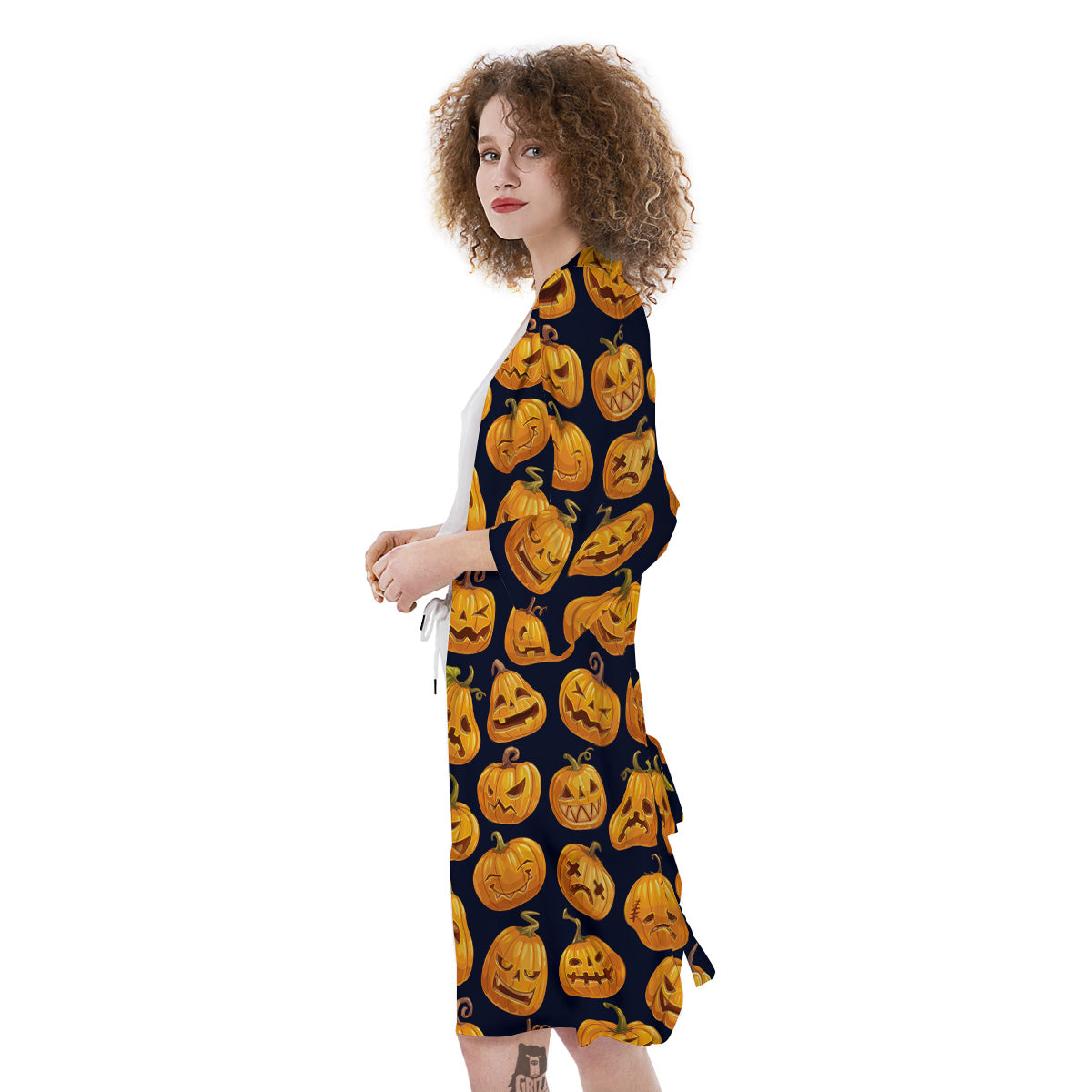 Sacry Halloween Pumpkins Print Pattern Kimono-grizzshop