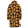 Sacry Halloween Pumpkins Print Pattern Long Down Jacket-grizzshop