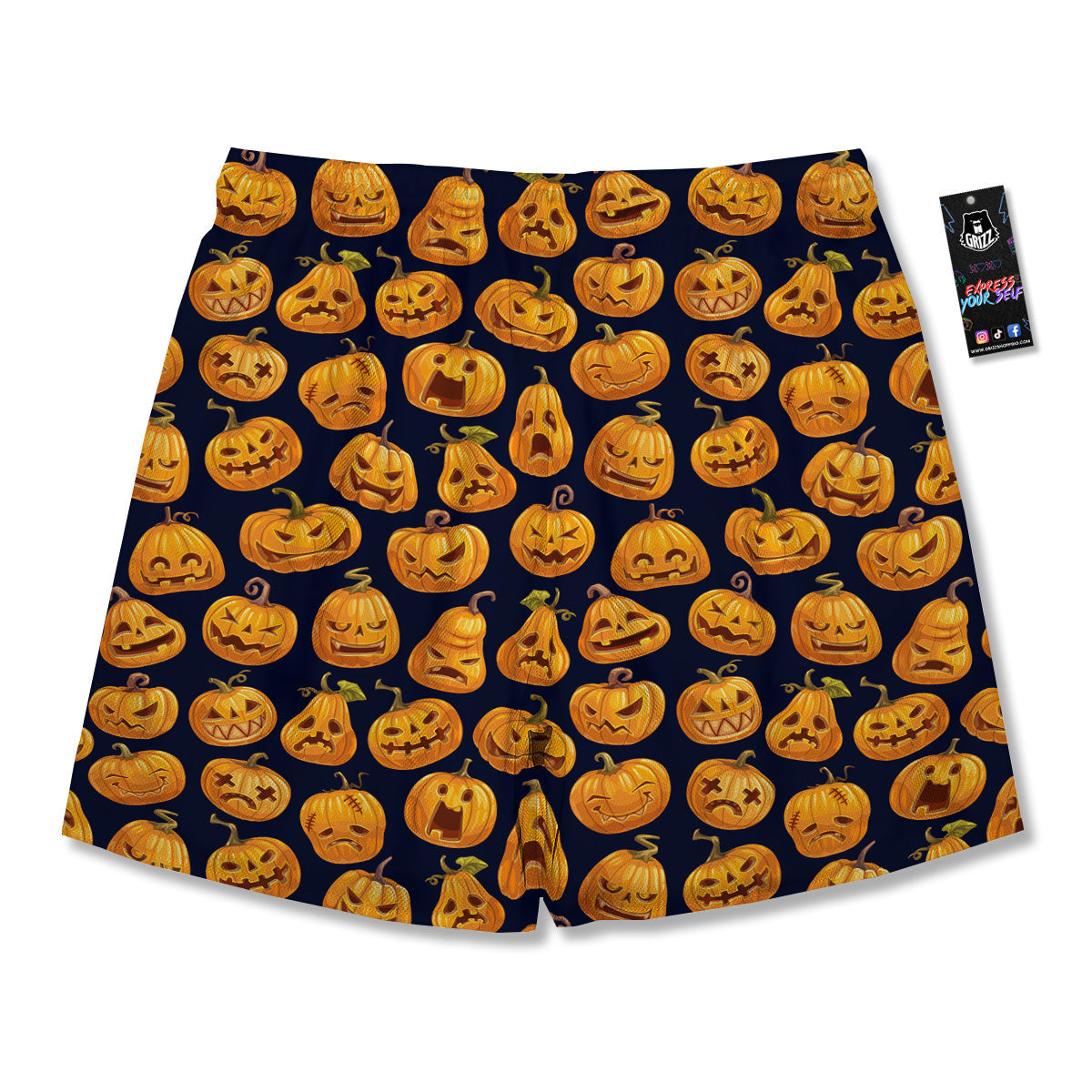 Sacry Halloween Pumpkins Print Pattern Men's Running Shorts-grizzshop