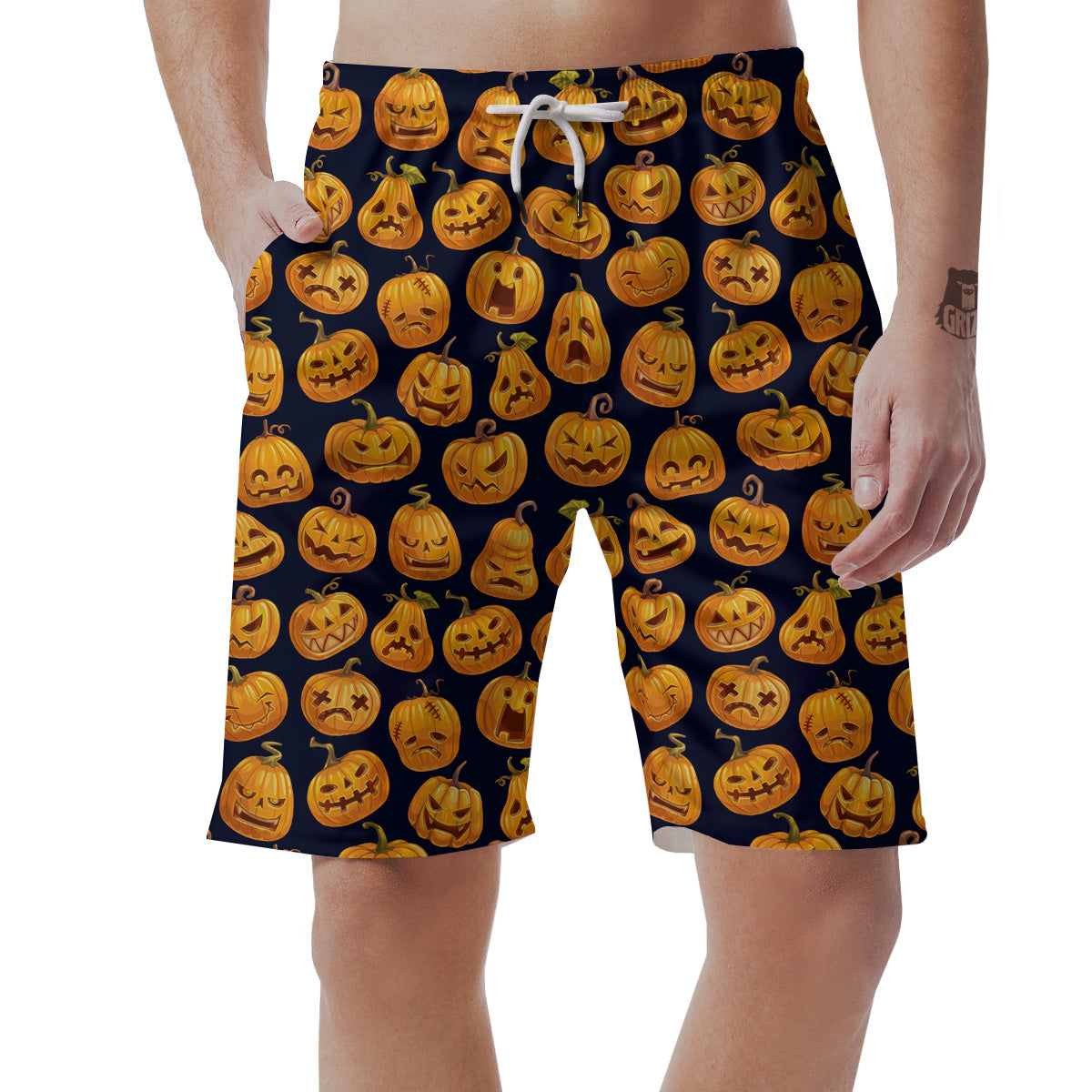 Sacry Halloween Pumpkins Print Pattern Men's Shorts-grizzshop