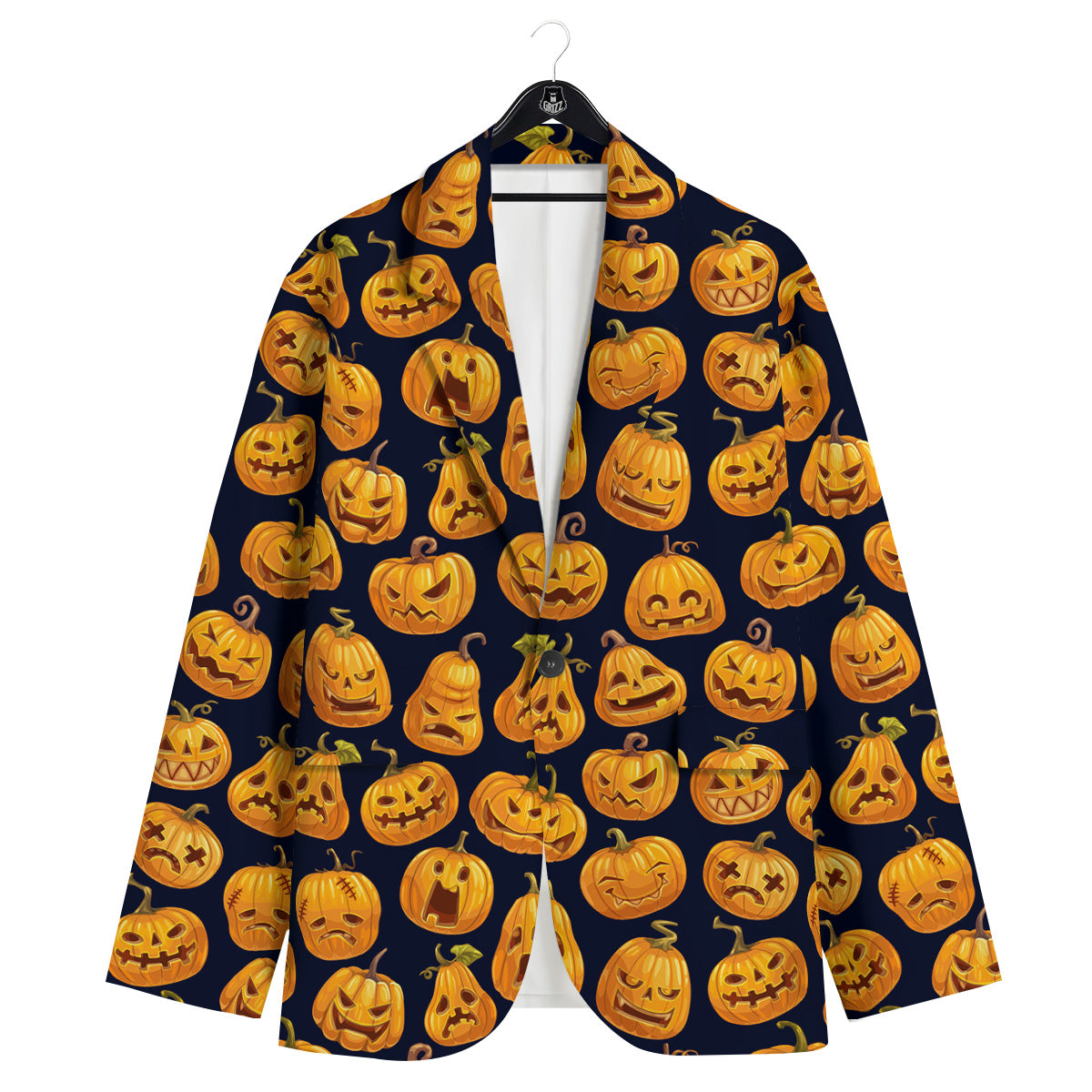 Sacry Halloween Pumpkins Print Pattern Men's Sport Coat