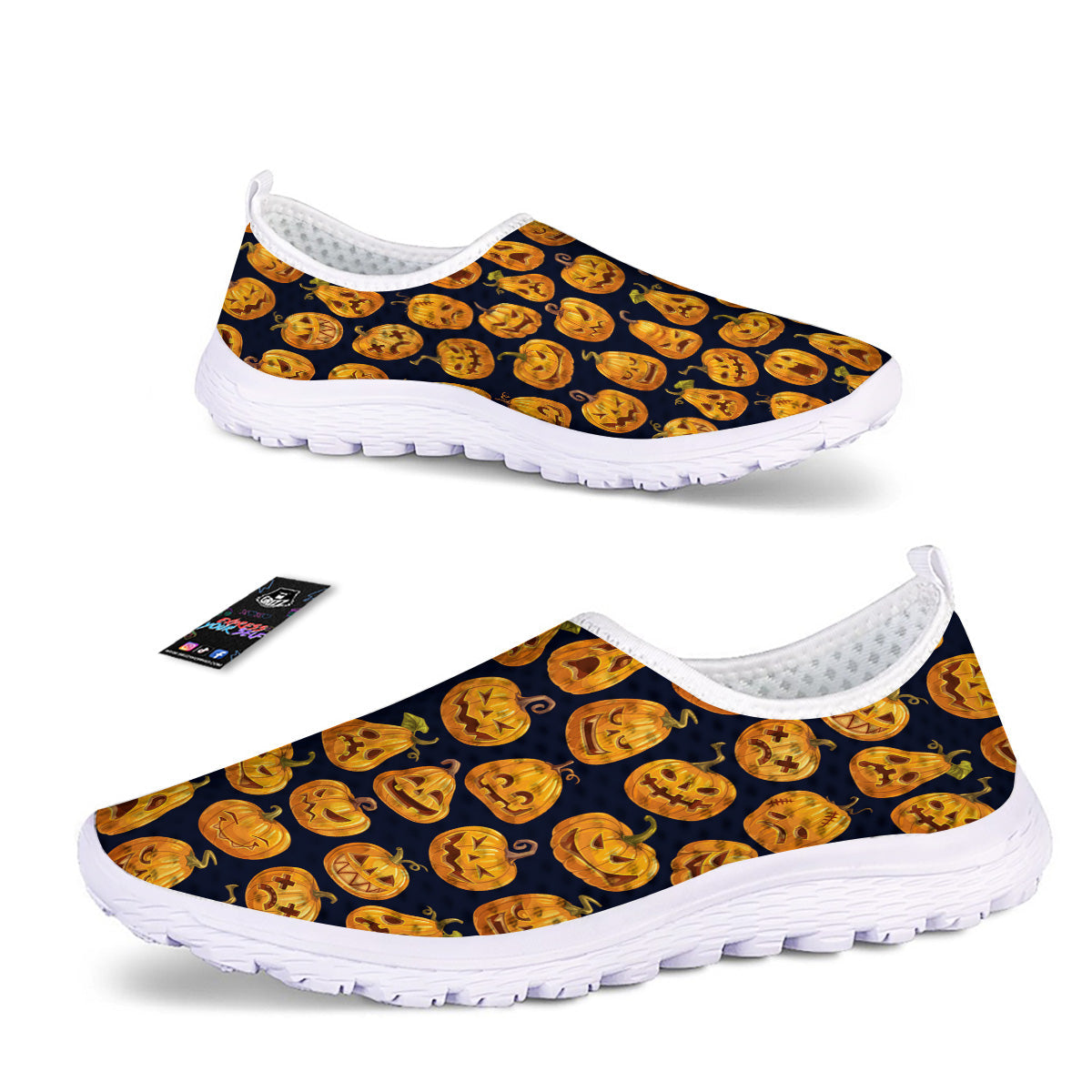 Sacry Halloween Pumpkins Print Pattern Nurse Shoes-grizzshop