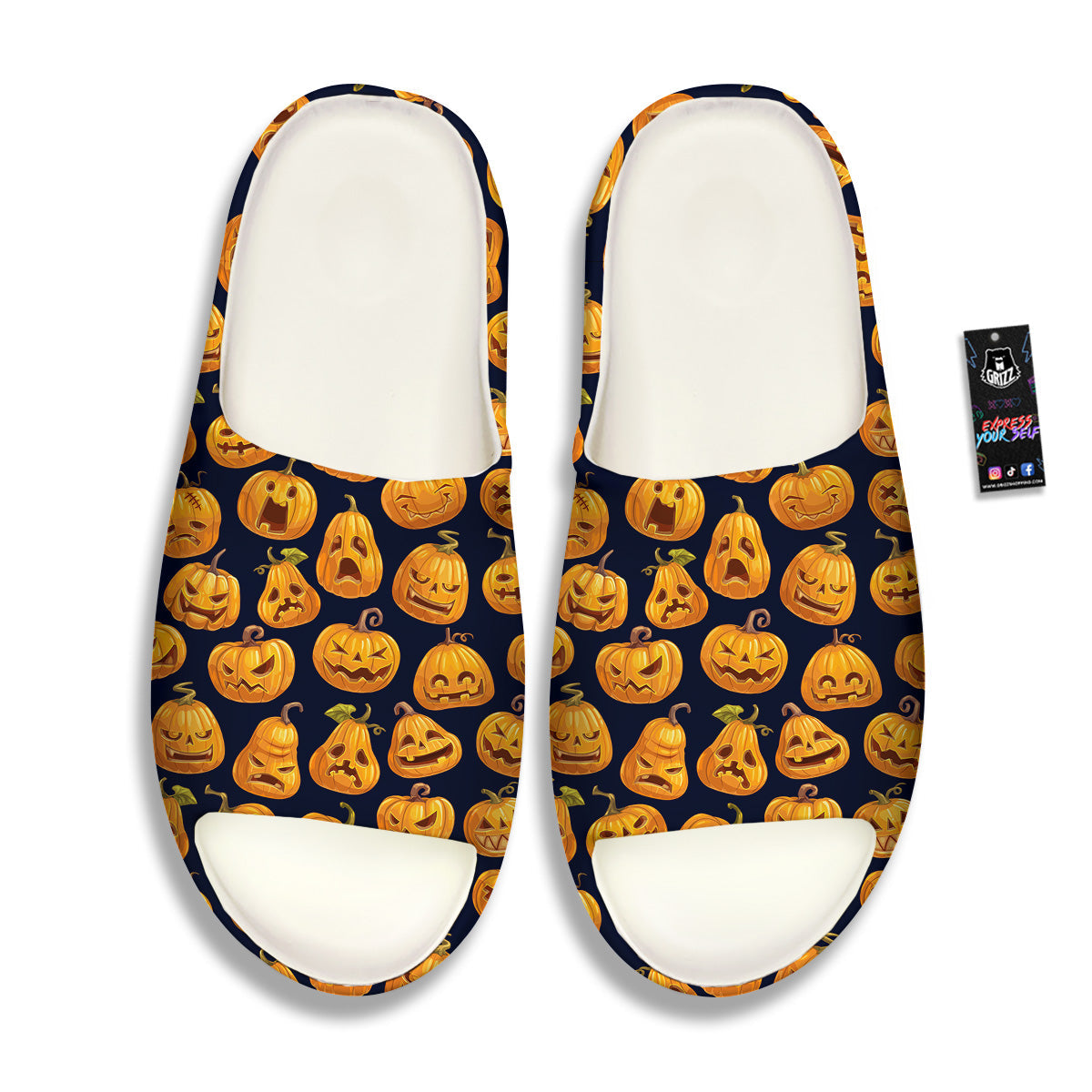 Sacry Halloween Pumpkins Print Pattern Sandals-grizzshop