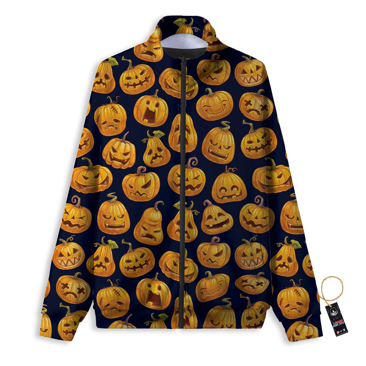 Sacry Halloween Pumpkins Print Pattern Track Jacket-grizzshop