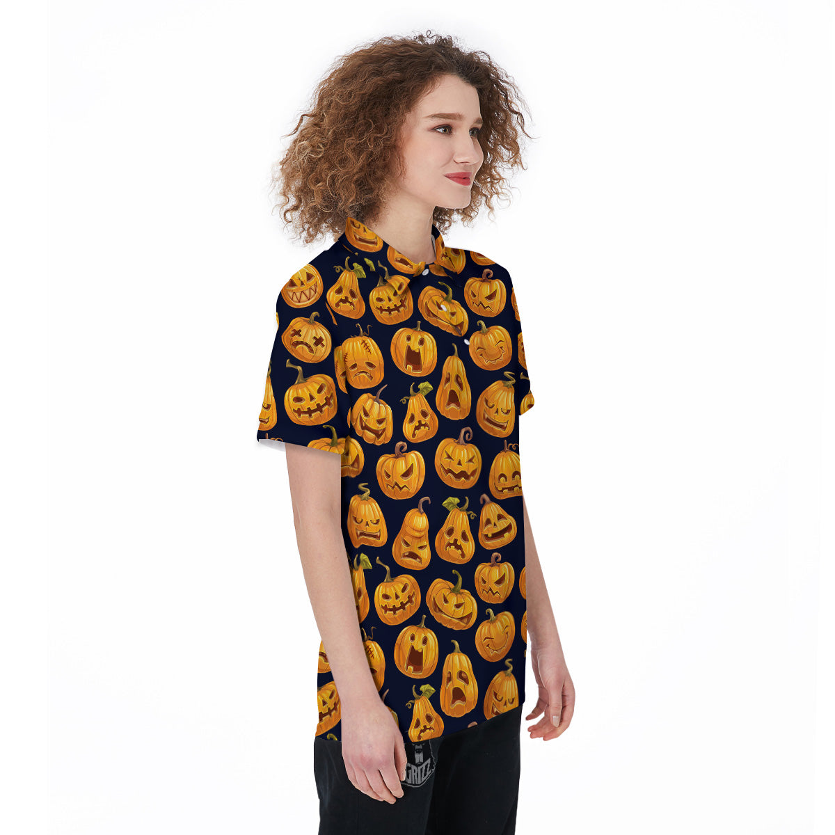 Sacry Halloween Pumpkins Print Pattern Women's Golf Shirts-grizzshop