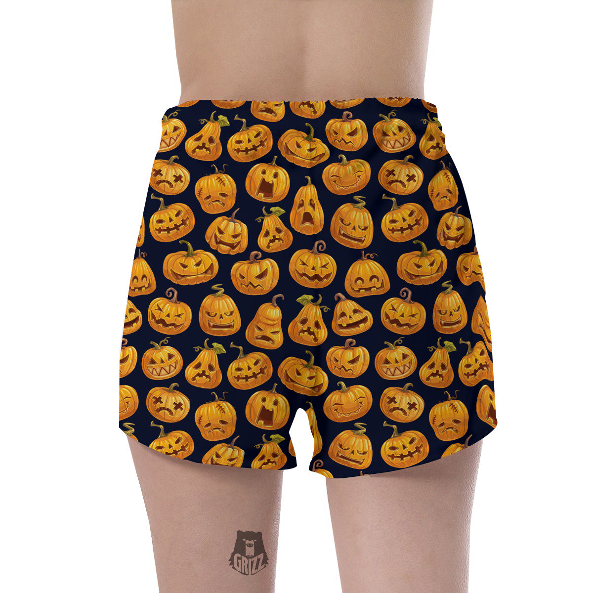 Sacry Halloween Pumpkins Print Pattern Women's Shorts-grizzshop