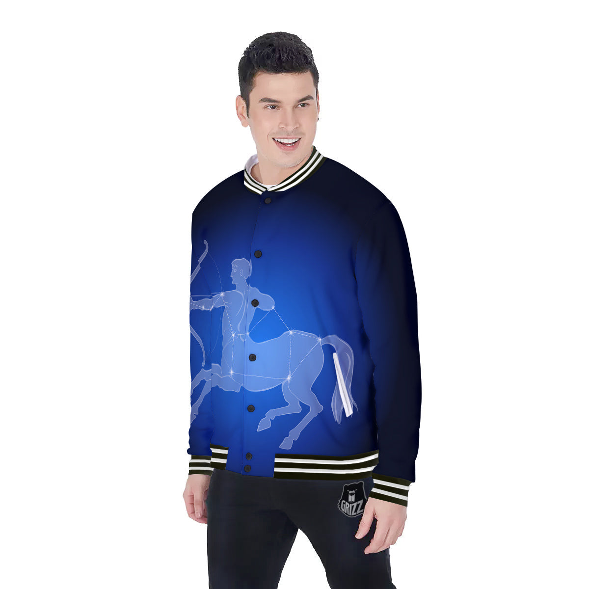 Sagittarius Constellation Print Baseball Jacket-grizzshop