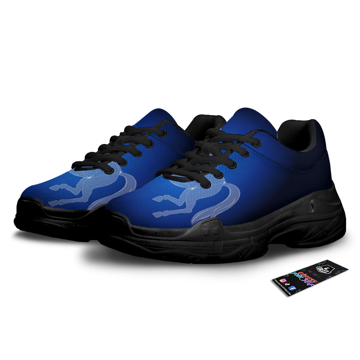 Sagittarius Constellation Print Black Chunky Shoes-grizzshop