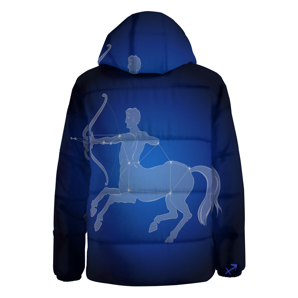 Sagittarius Constellation Print Down Jacket-grizzshop