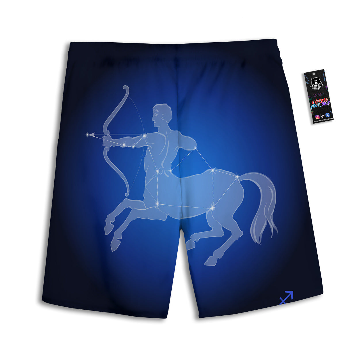 Sagittarius Constellation Print Men's Athletic Shorts