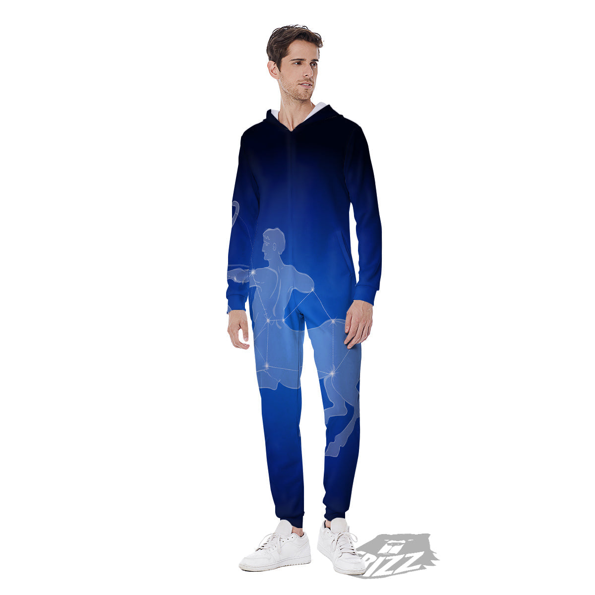 Sagittarius Constellation Print Men's Jumpsuit-grizzshop