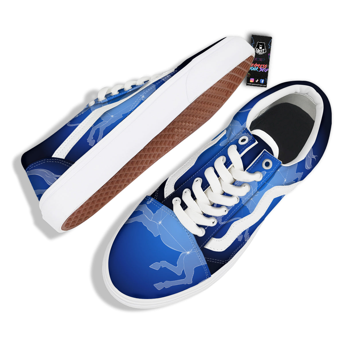 Sagittarius Constellation Print Skate Shoes-grizzshop