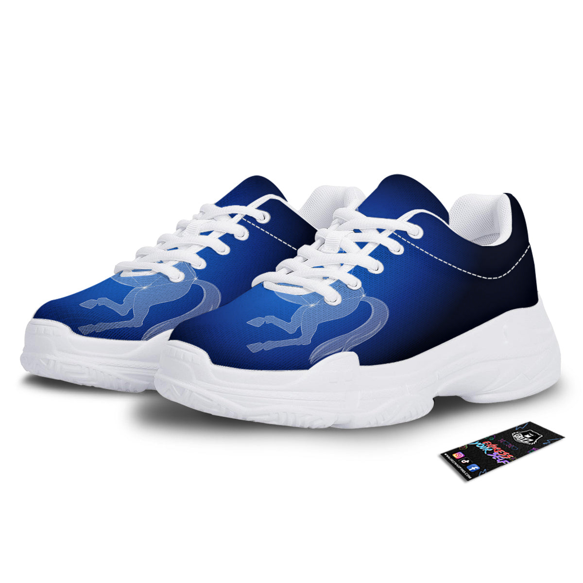 Sagittarius Constellation Print White Chunky Shoes-grizzshop