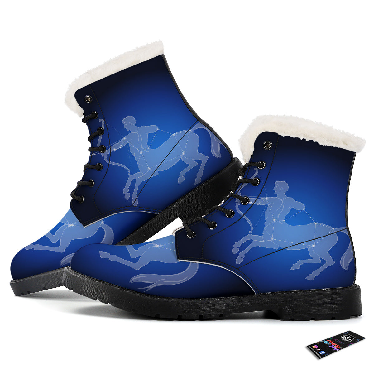 Sagittarius Constellation Print Winter Boots-grizzshop