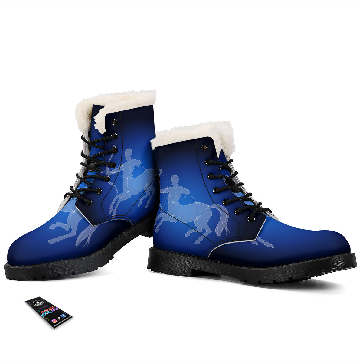 Sagittarius Constellation Print Winter Boots-grizzshop