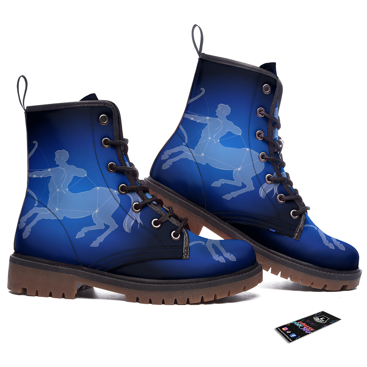 Sagittarius Constellation Print Work Boots-grizzshop