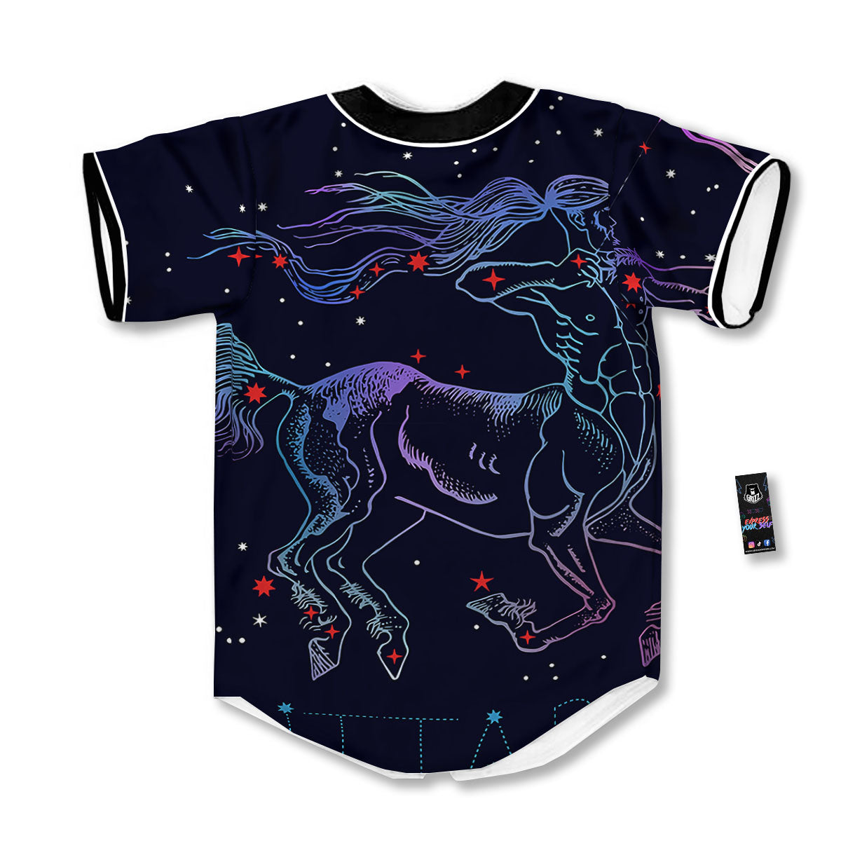 Sagittarius Constellation Sign Print Baseball Jersey-grizzshop