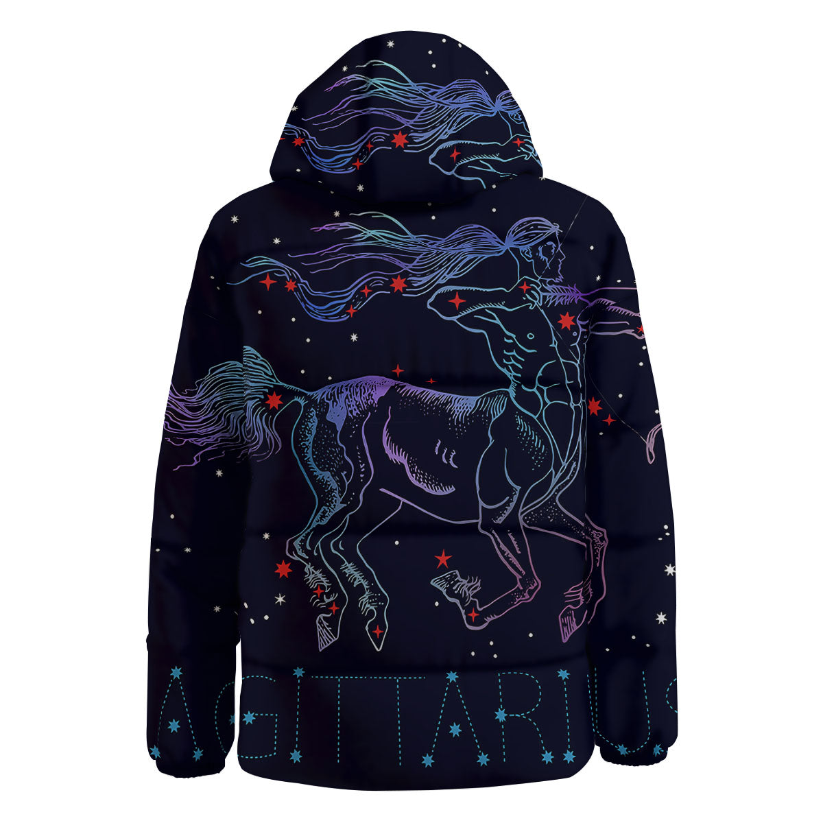 Sagittarius Constellation Sign Print Down Jacket-grizzshop