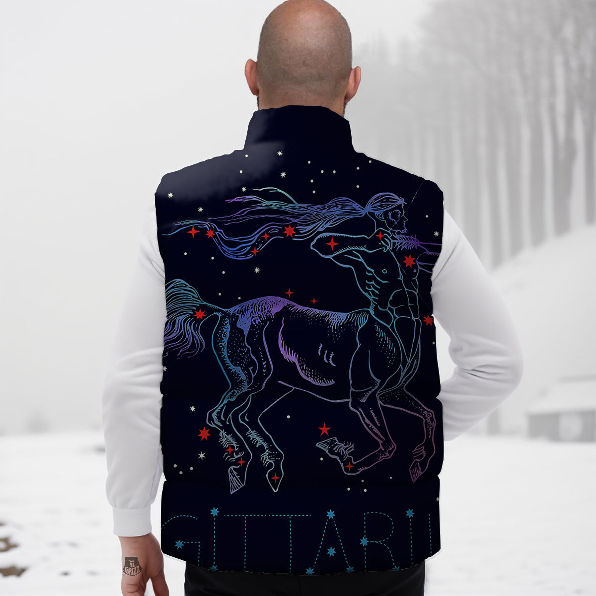 Sagittarius Constellation Sign Print Down Vest