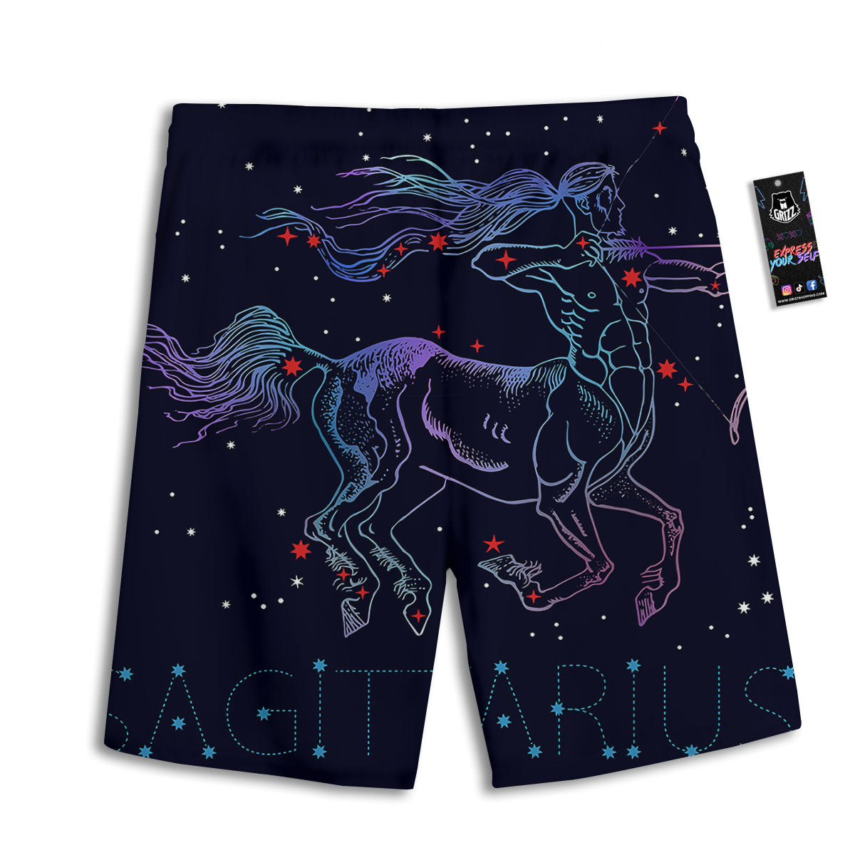 Sagittarius Constellation Sign Print Men's Athletic Shorts
