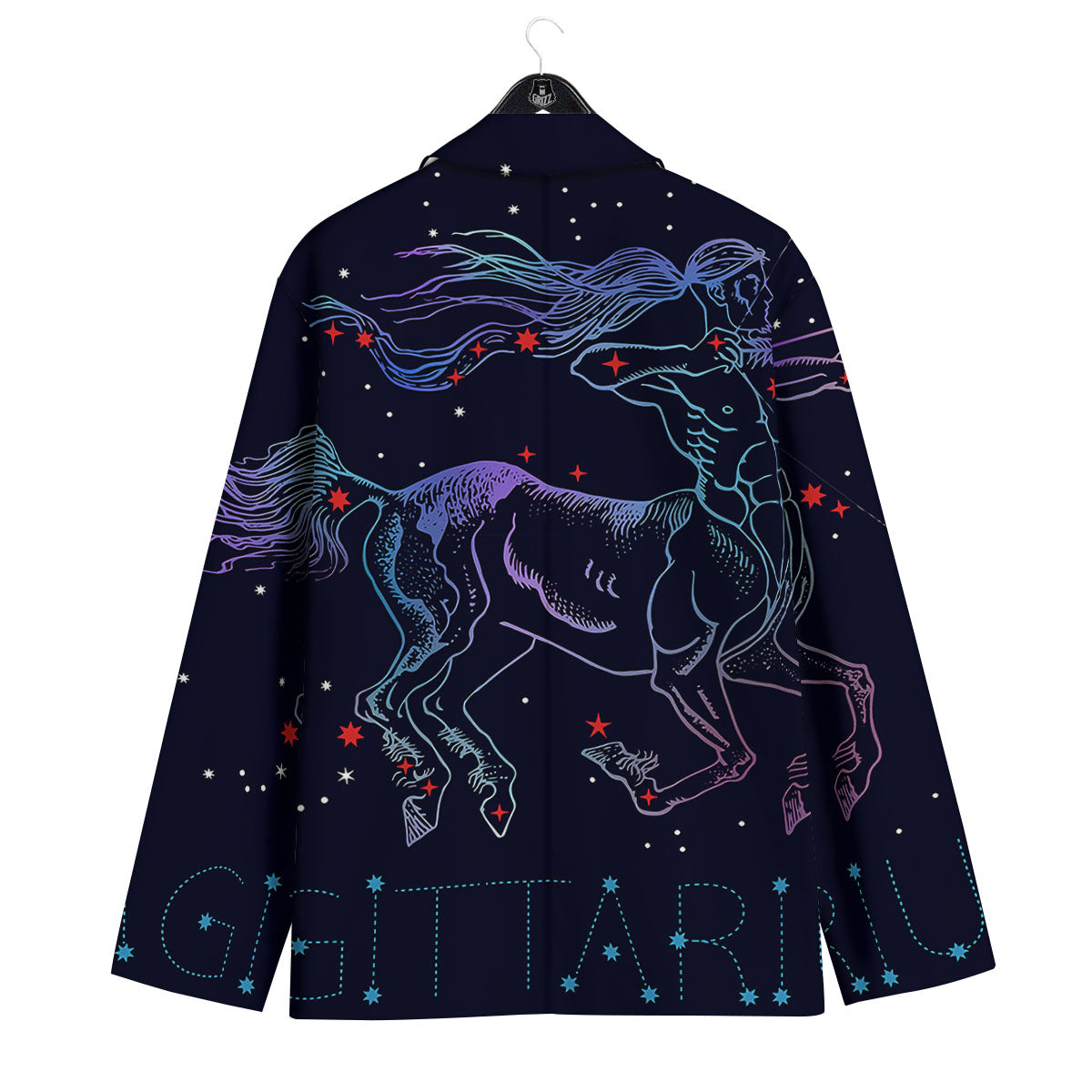 Sagittarius Constellation Sign Print Men's Sport Coat-grizzshop