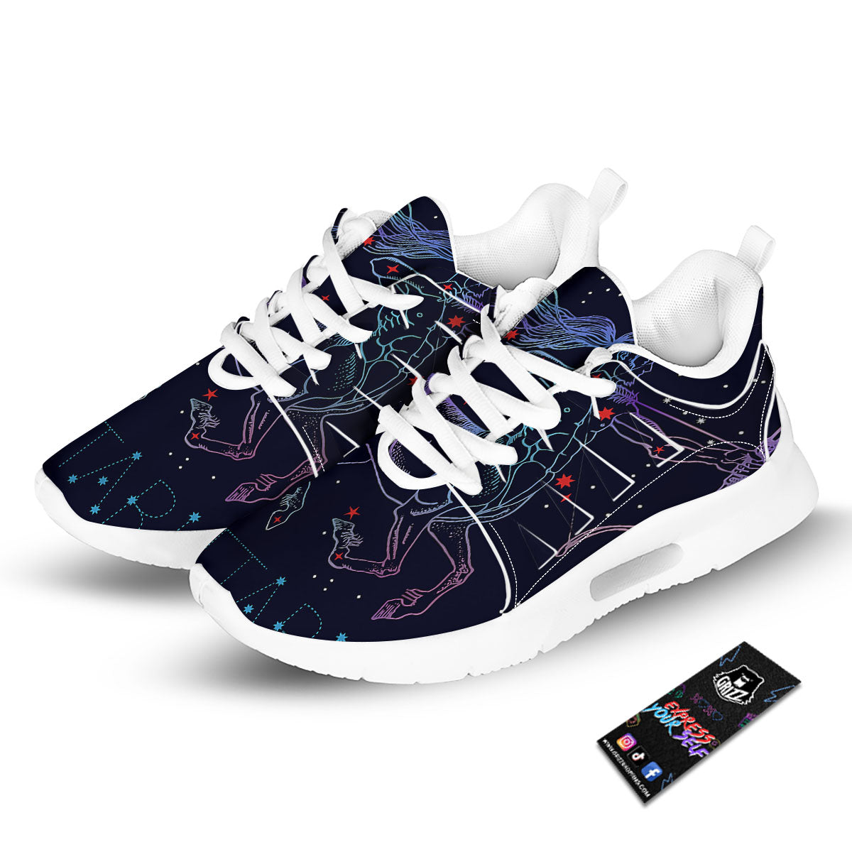 Sagittarius Constellation Sign Print Tennis Shoes-grizzshop