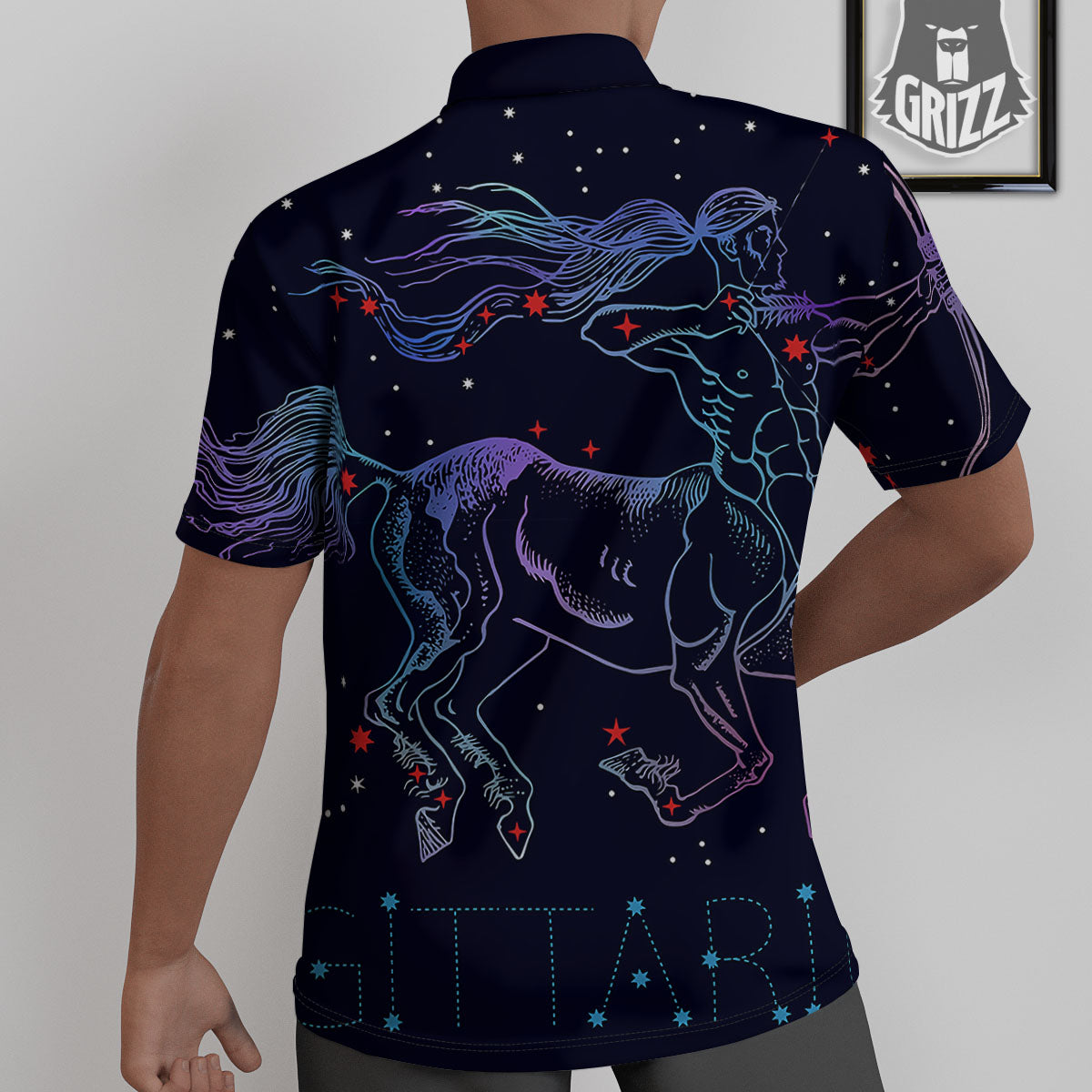 Sagittarius Constellation Sign Print Untucked Shirts-grizzshop