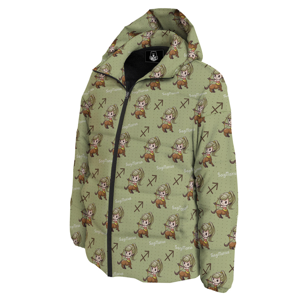 Sagittarius Cute Cartoon Print Pattern Down Jacket-grizzshop