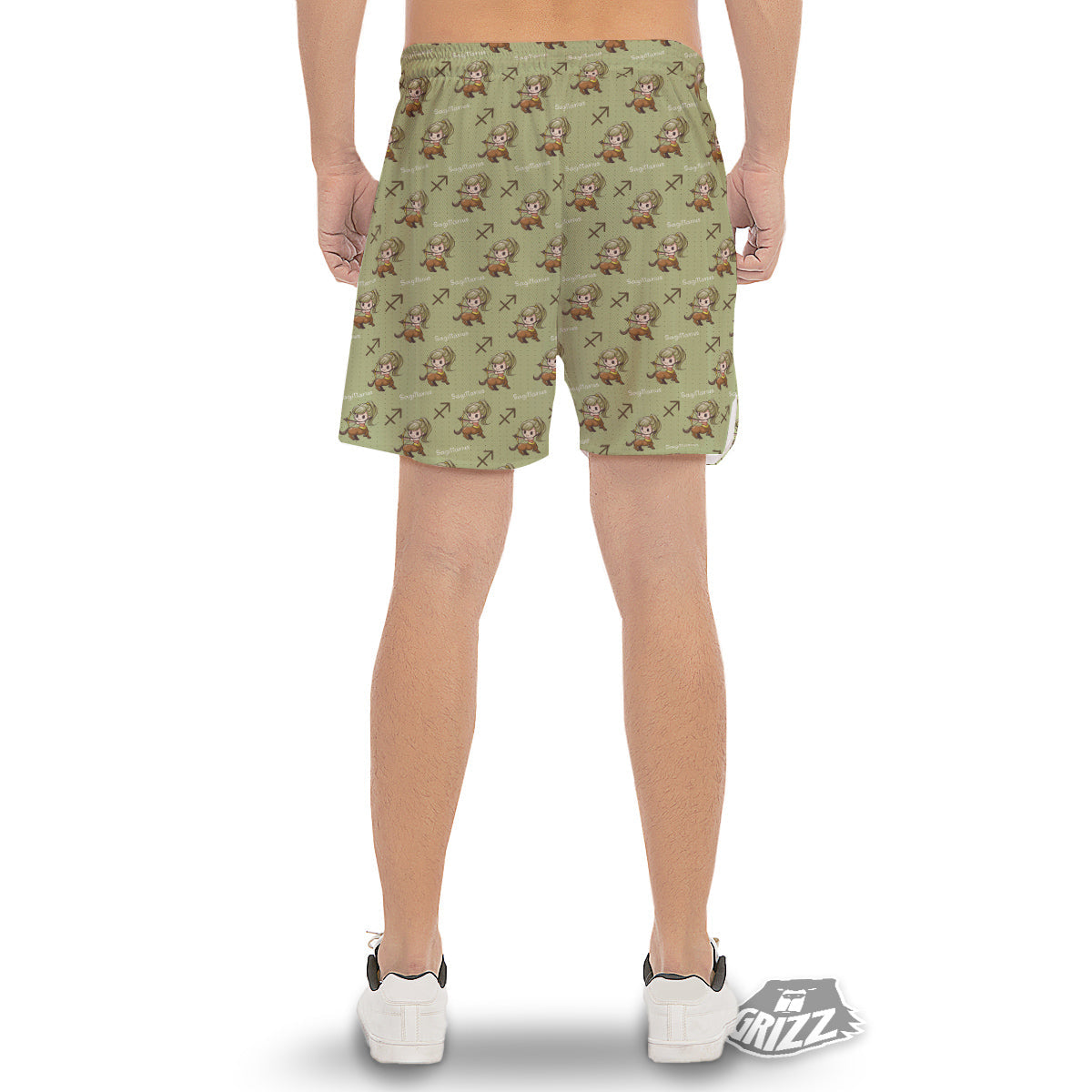 Sagittarius Cute Cartoon Print Pattern Men's Gym Shorts-grizzshop