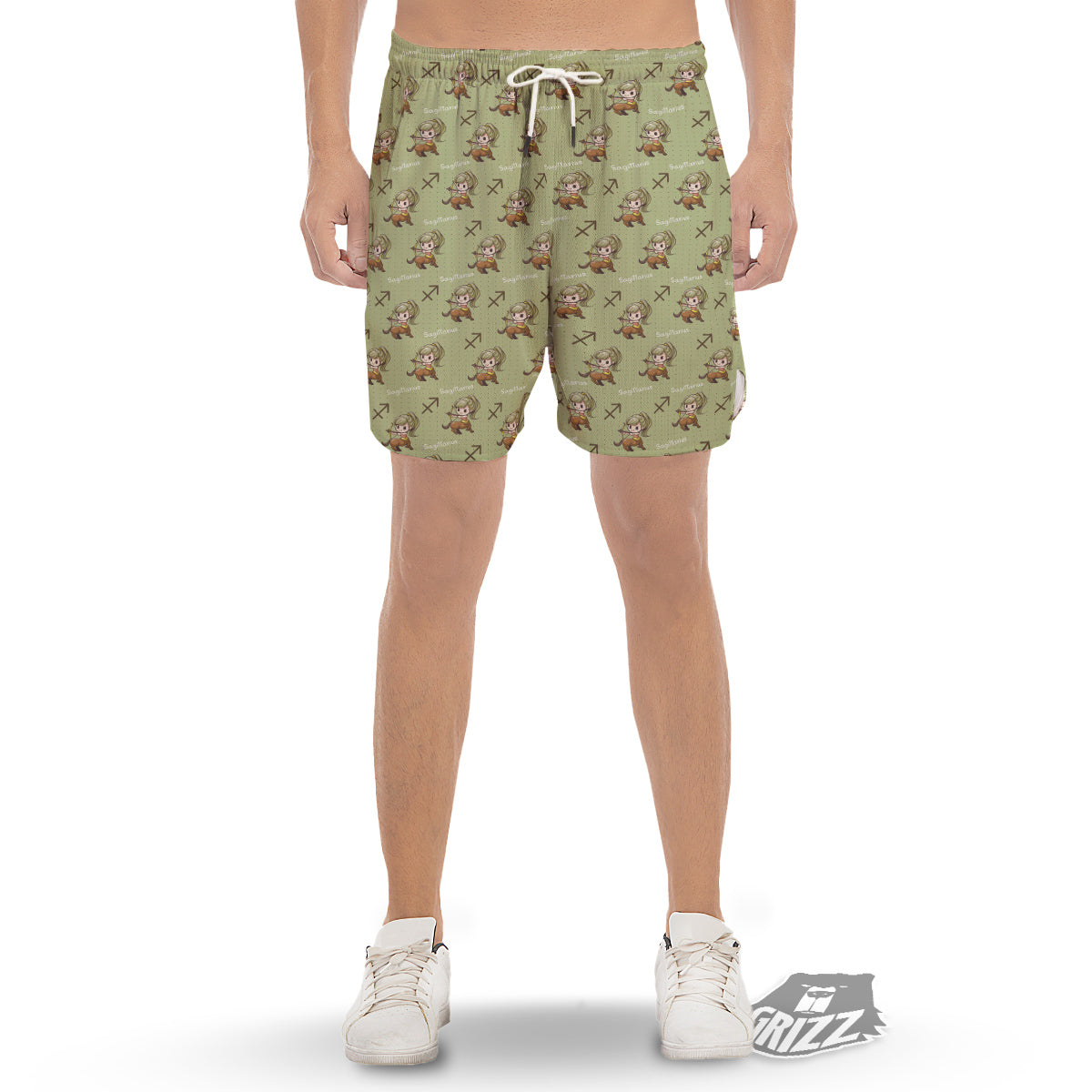 Sagittarius Cute Cartoon Print Pattern Men's Gym Shorts-grizzshop