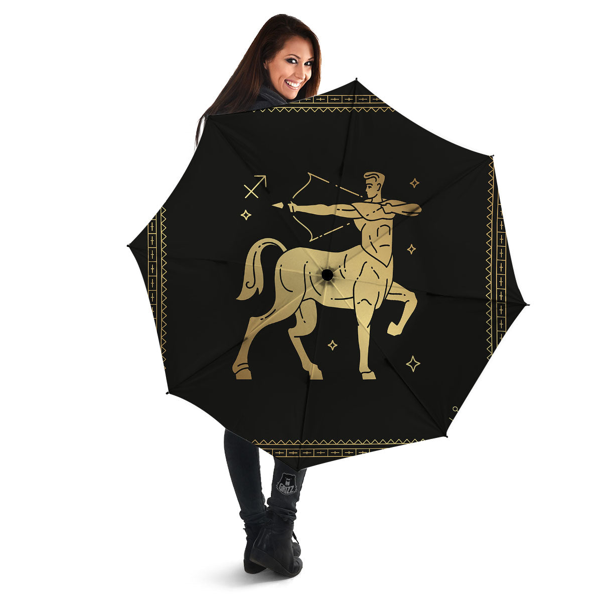 Sagittarius Sign Astrological Print Umbrella-grizzshop