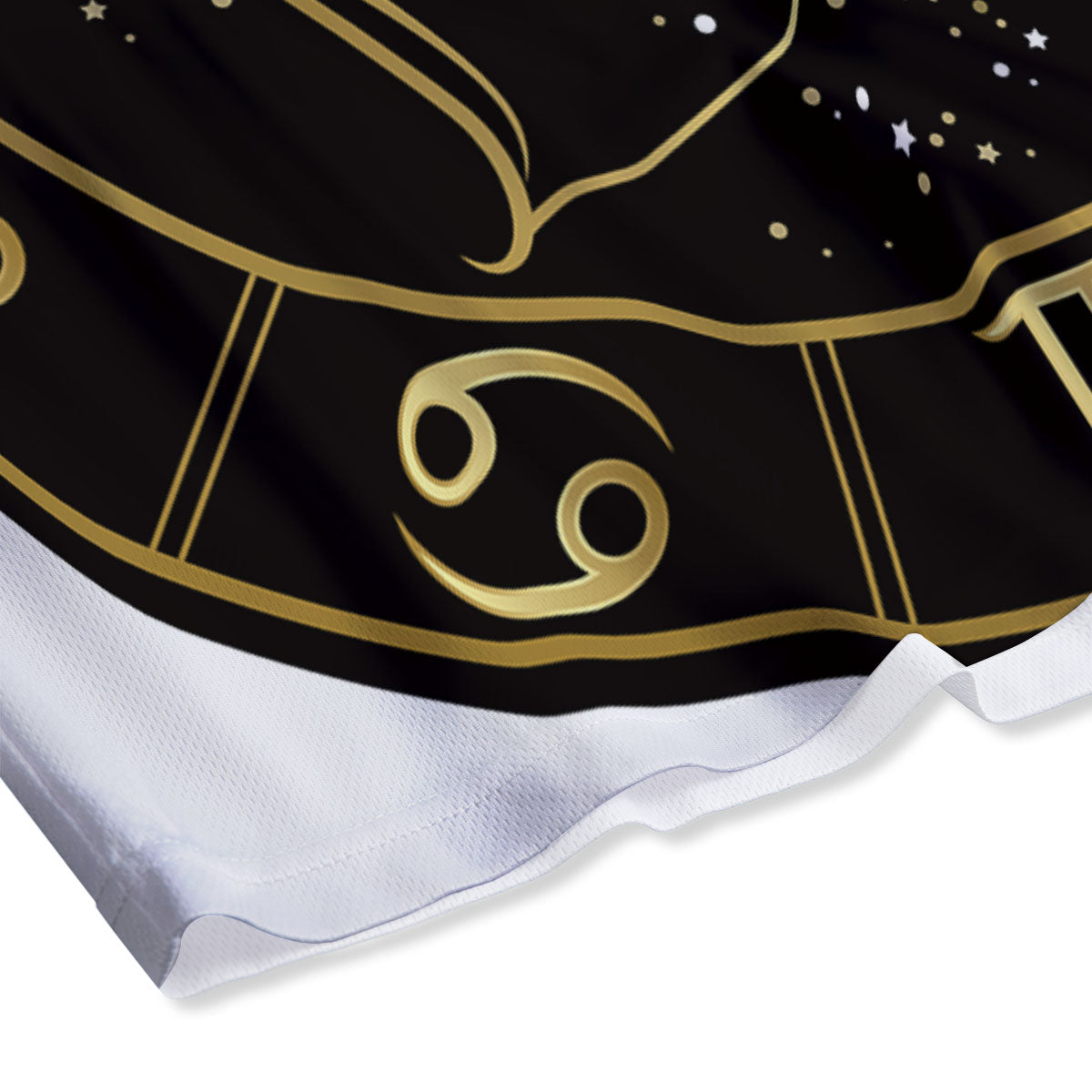 Sagittarius Sign Black And Gold Print Mesh Shorts