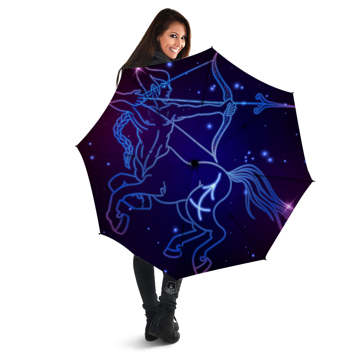 Sagittarius Sign Horoscope Print Umbrella-grizzshop