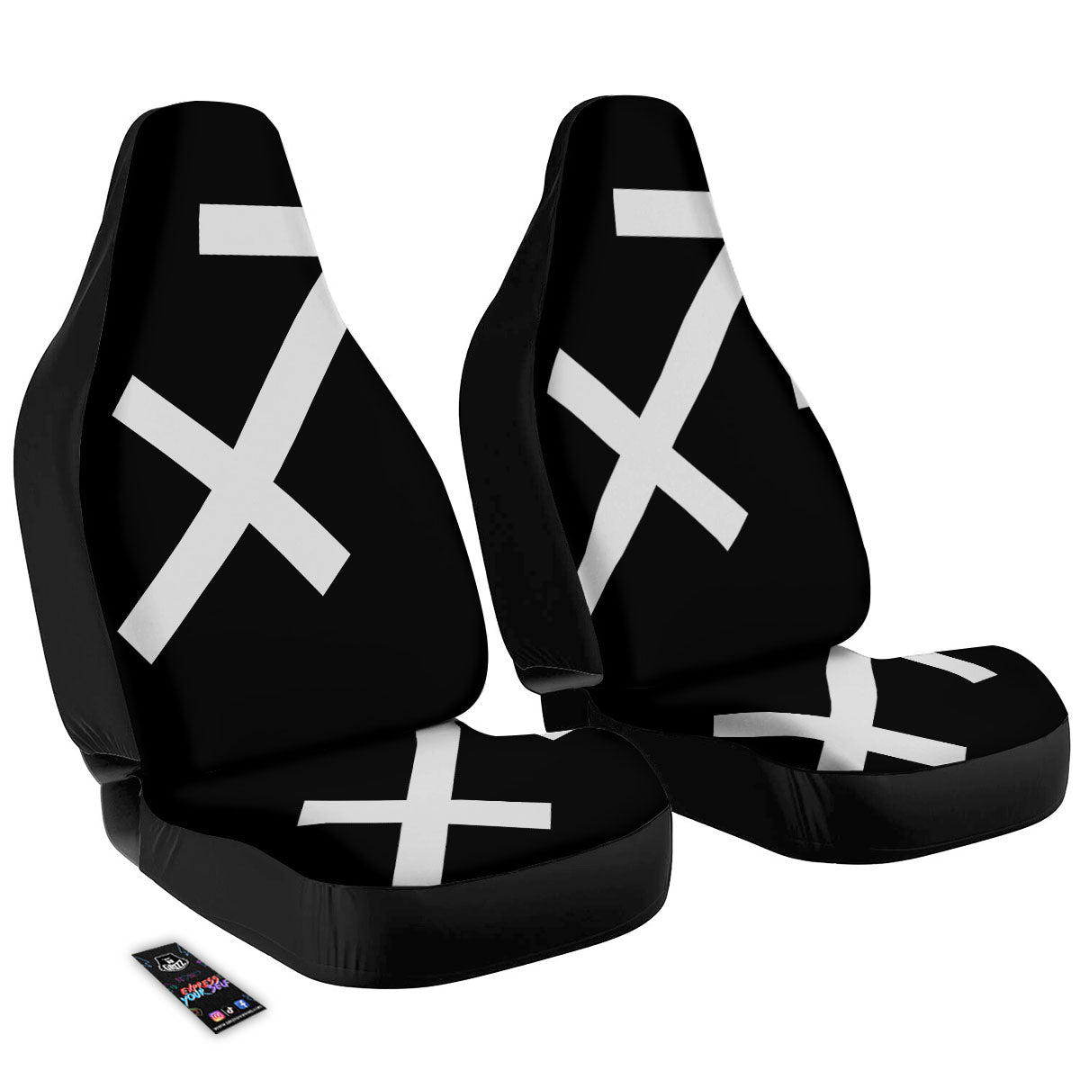 Sagittarius Sign White And Black Print Car Seat Covers-grizzshop