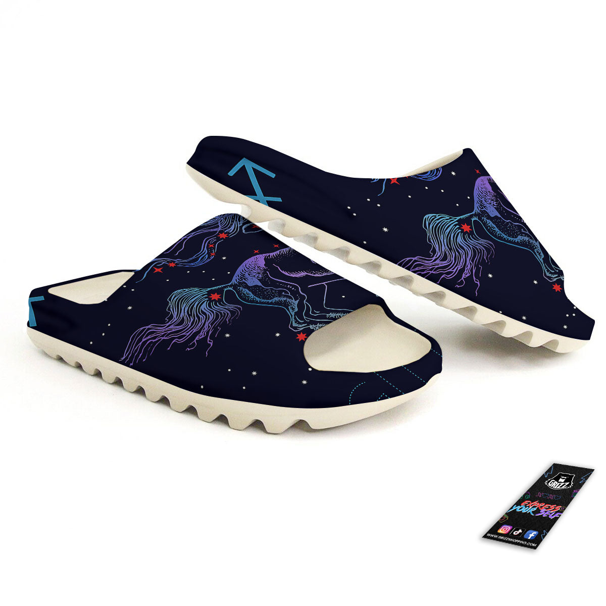 Sagittarius Constellation Sign Print Sandals-grizzshop