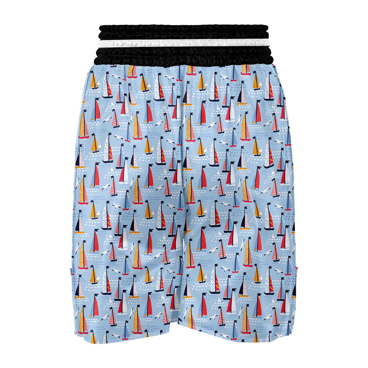 Sailboat Ocean Pattern Print Boxing Shorts-grizzshop