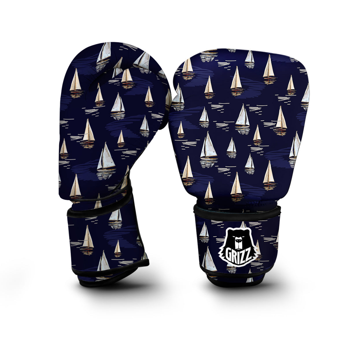 Sailing Boat Watercolor Print Pattern Boxing Gloves-grizzshop