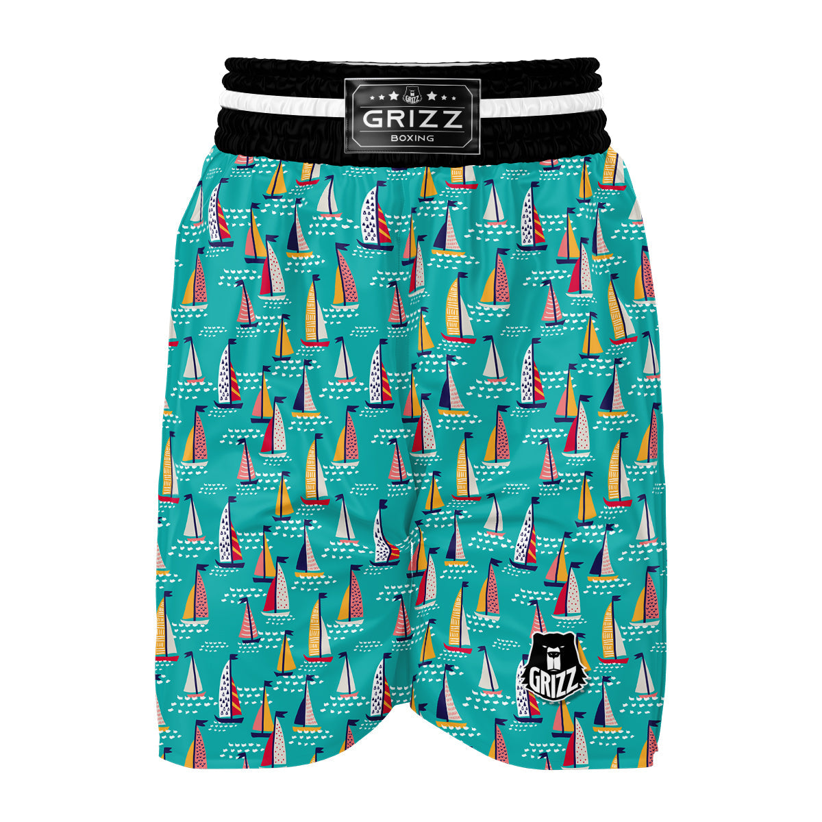 Sailing On Sea Colorful Print Pattern Boxing Shorts-grizzshop