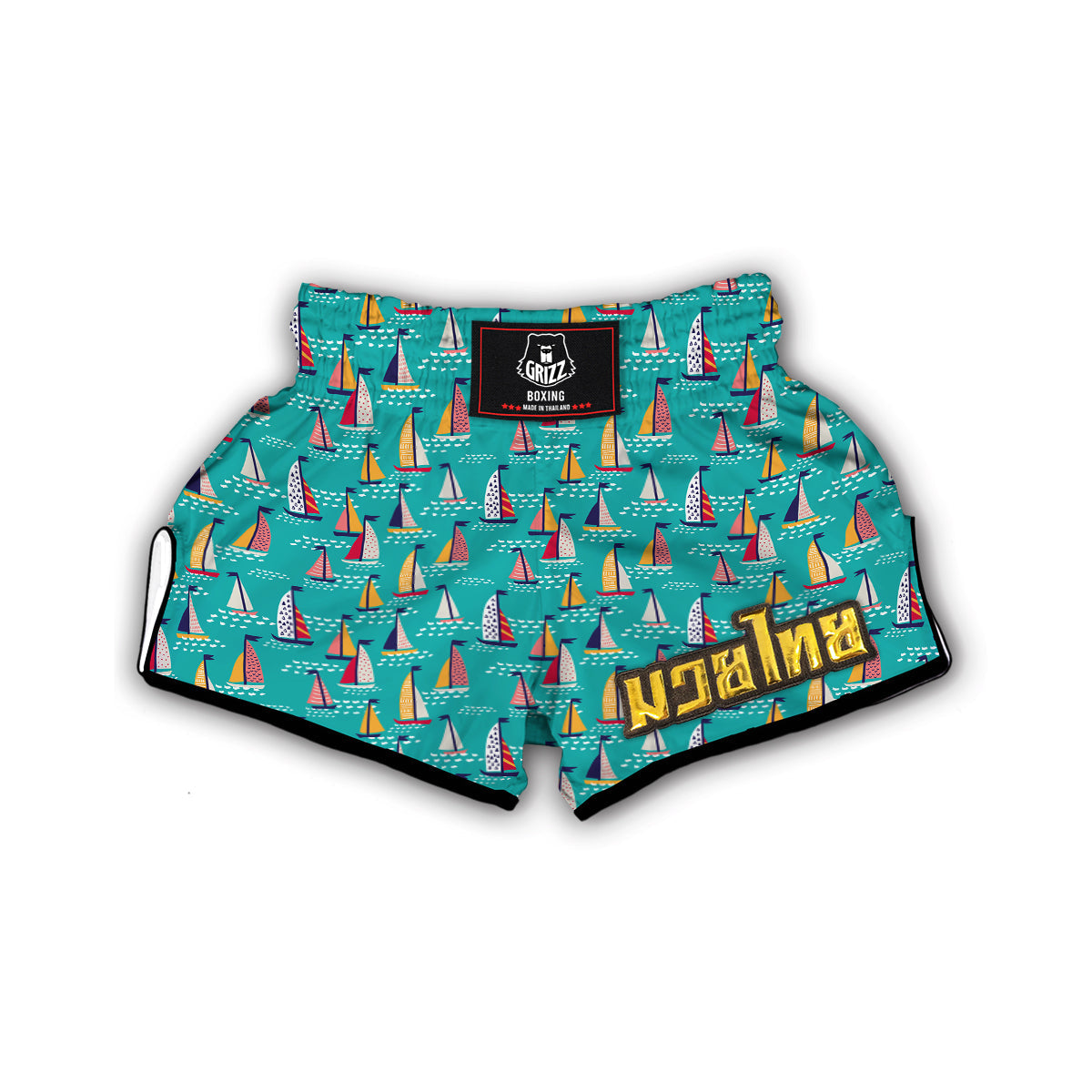 Sailing On Sea Colorful Print Pattern Muay Thai Boxing Shorts-grizzshop